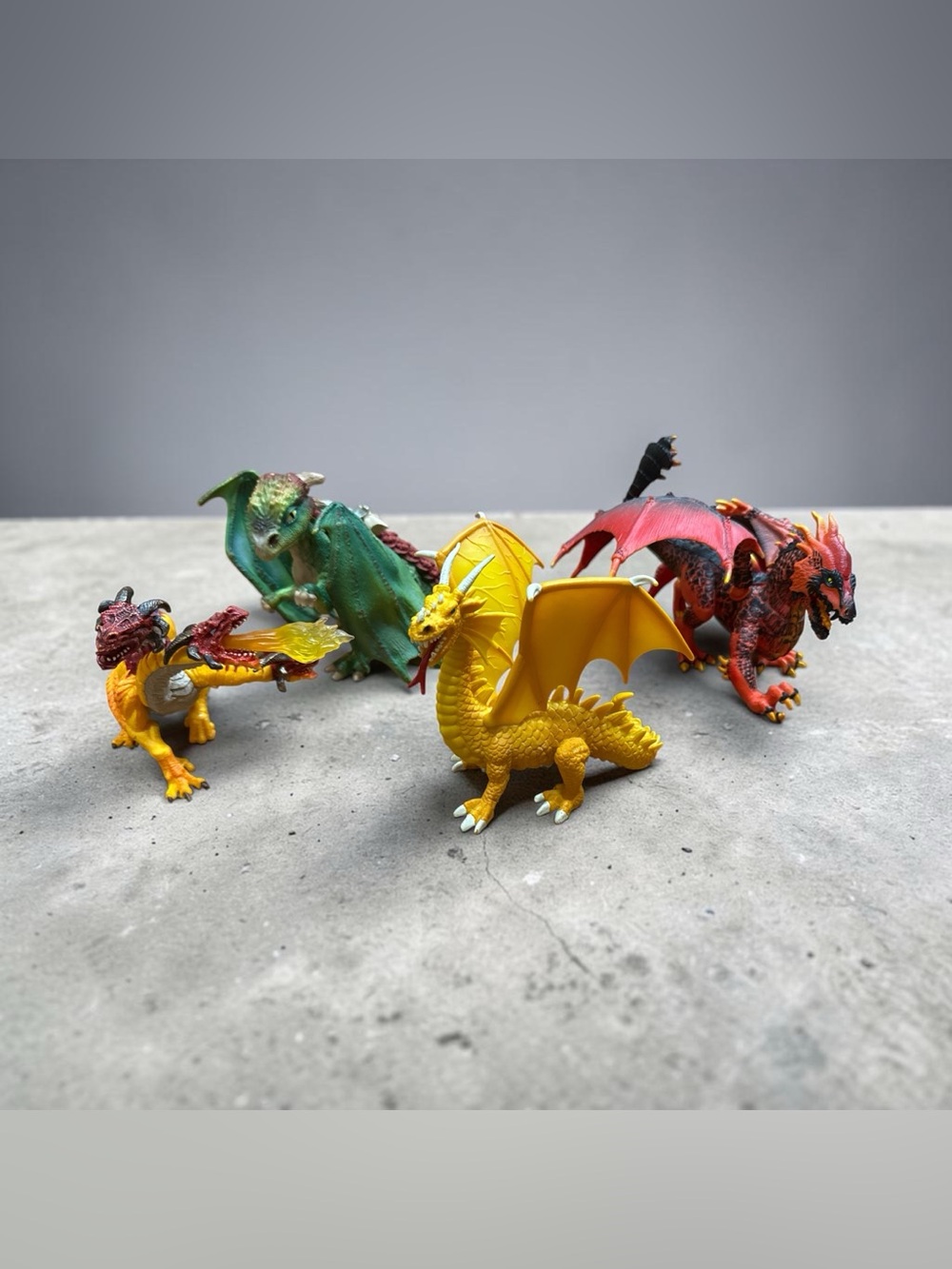 Schleich Dragon Figurine Toys Lot of 4 Gold Limited Edition RARE